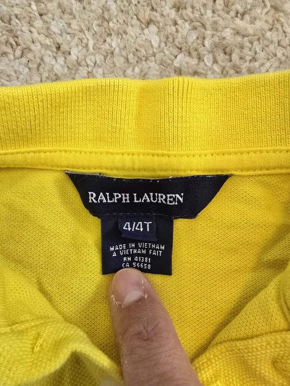 Ralph Lauren Girls' Bright Yellow Polo Dress with Ruffle Hem